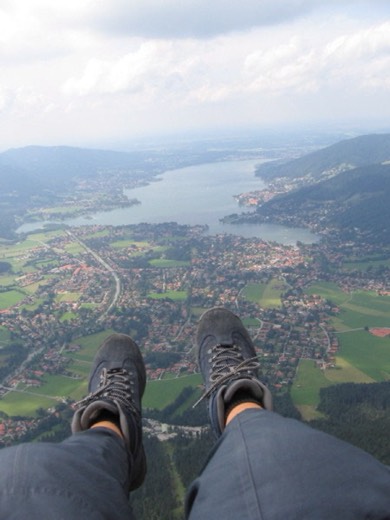 Blick nach unten: Bergsee unter den Füßen